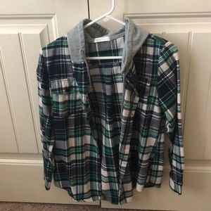 Flannel Hoodie Shirt